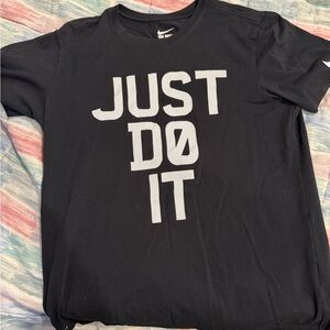 Nike Black Tee with White 'Just Do It' Graphic